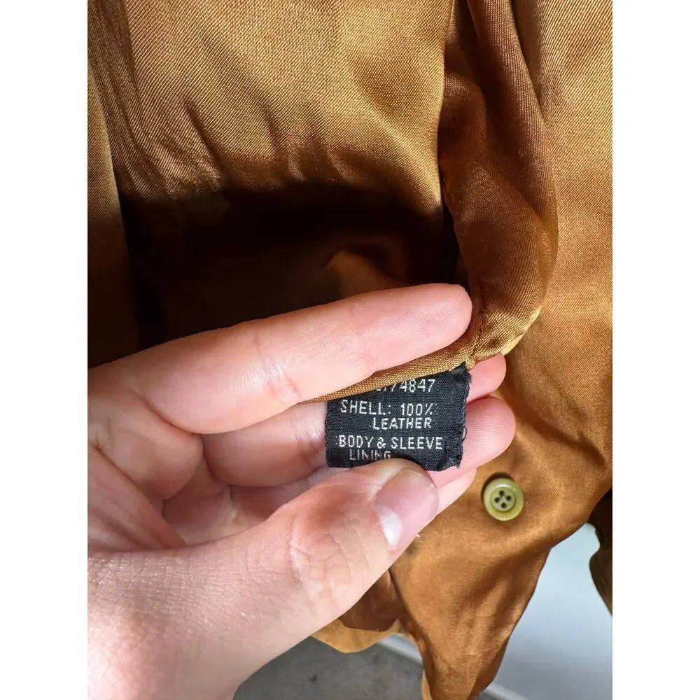 Vintage Marc by Andrew Marc Tan Brown Leather Jacket Size Small